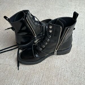 AllSaints black leather Donita boots